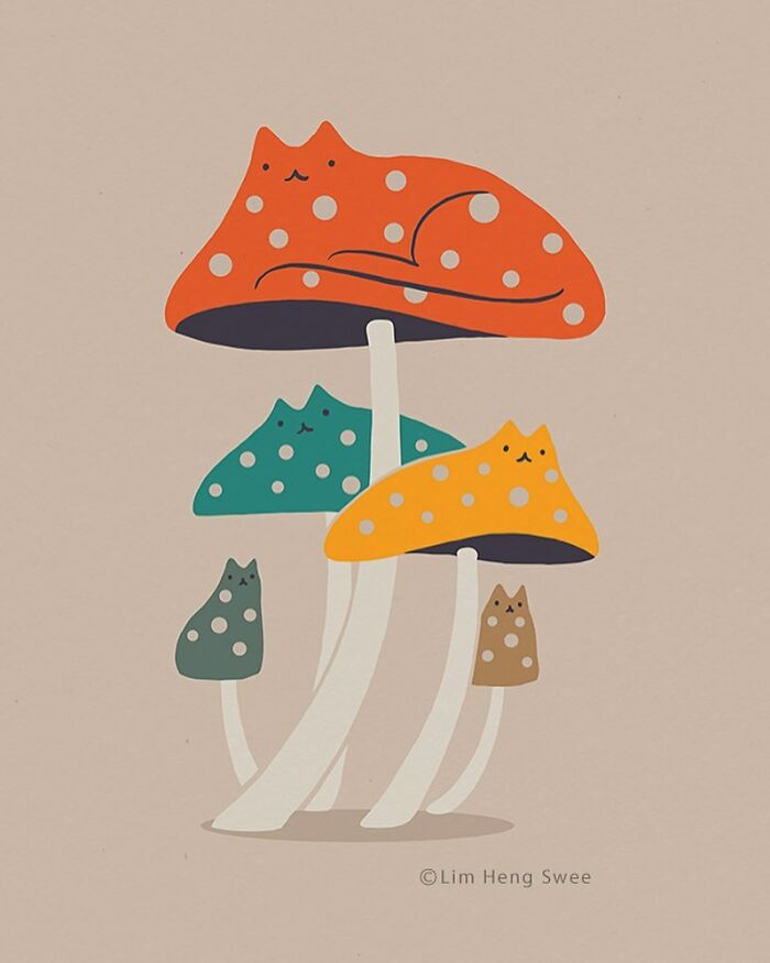 I Created These Illustrations Inspired By The Wisdom Of Cats Who Always Know Best On How And Where To Chill Out