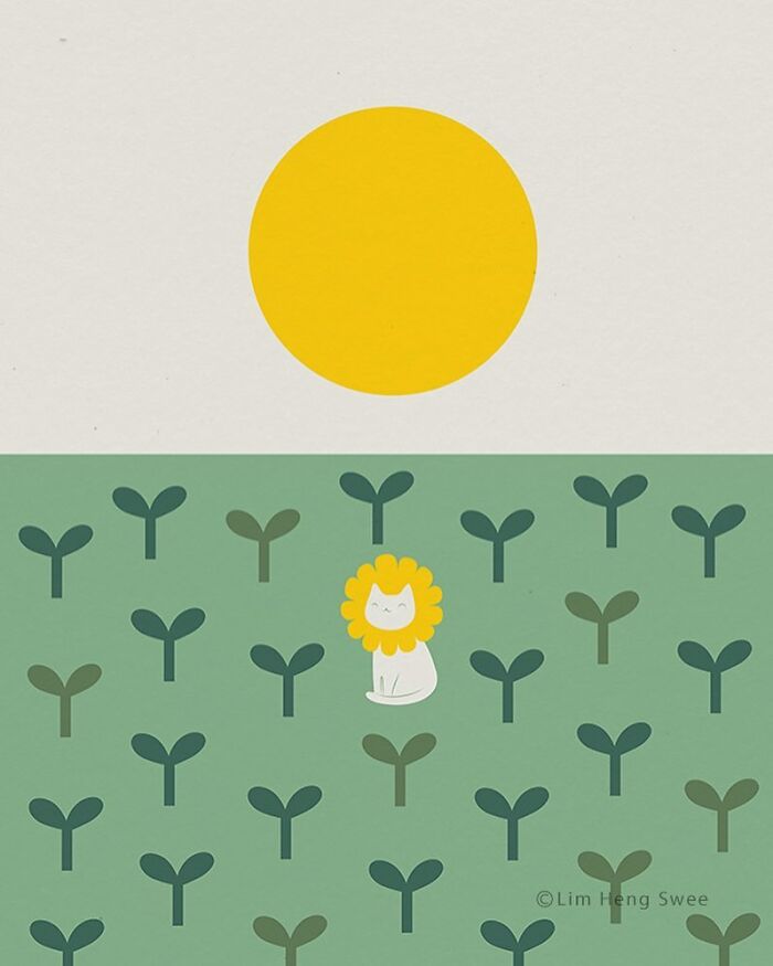 I Created These Illustrations Inspired By The Wisdom Of Cats Who Always Know Best On How And Where To Chill Out