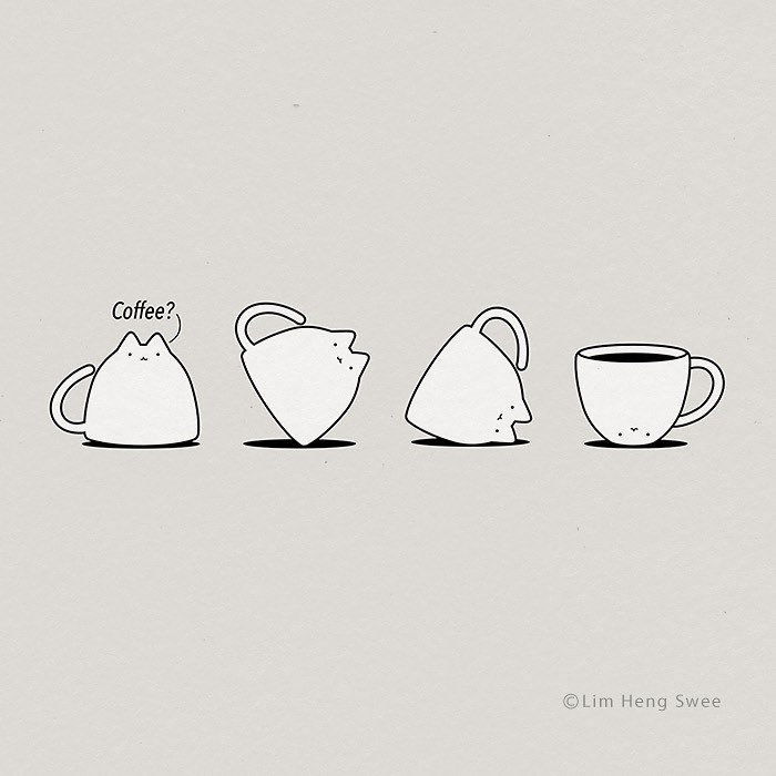 I Created These Illustrations Inspired By The Wisdom Of Cats Who Always Know Best On How And Where To Chill Out