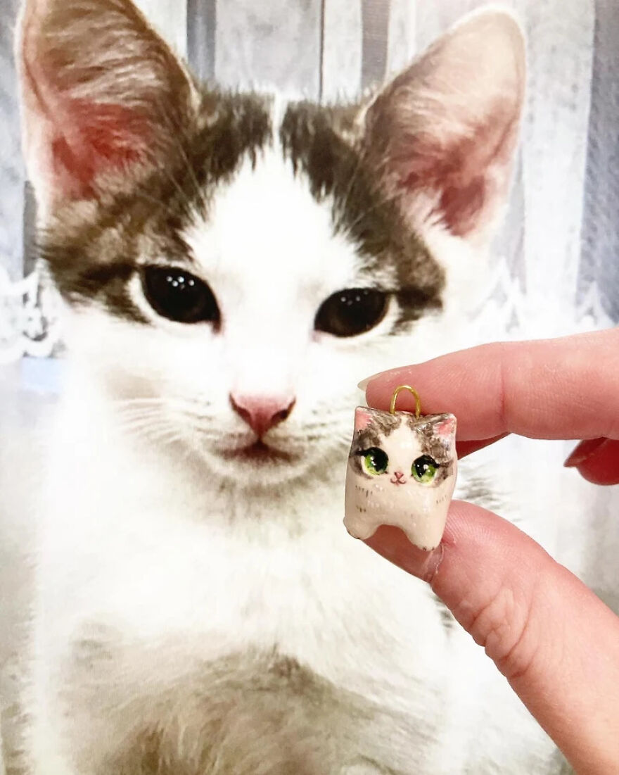 I Make Ceramic Pet Portrait Charms