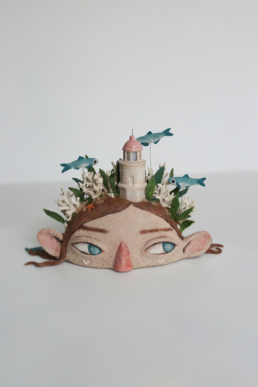 Incredible Lighthouse Made Of Wool And Ceramic