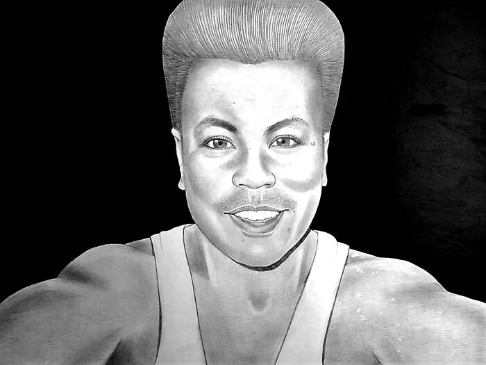 Mother's Day Self-Portrait From May 2004 (Pencil Drawing With Acrylic Background)