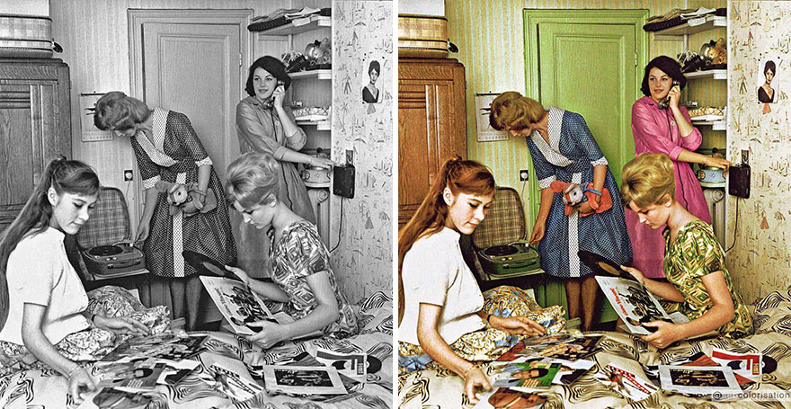 Girls Listening To Music, Circa 1960