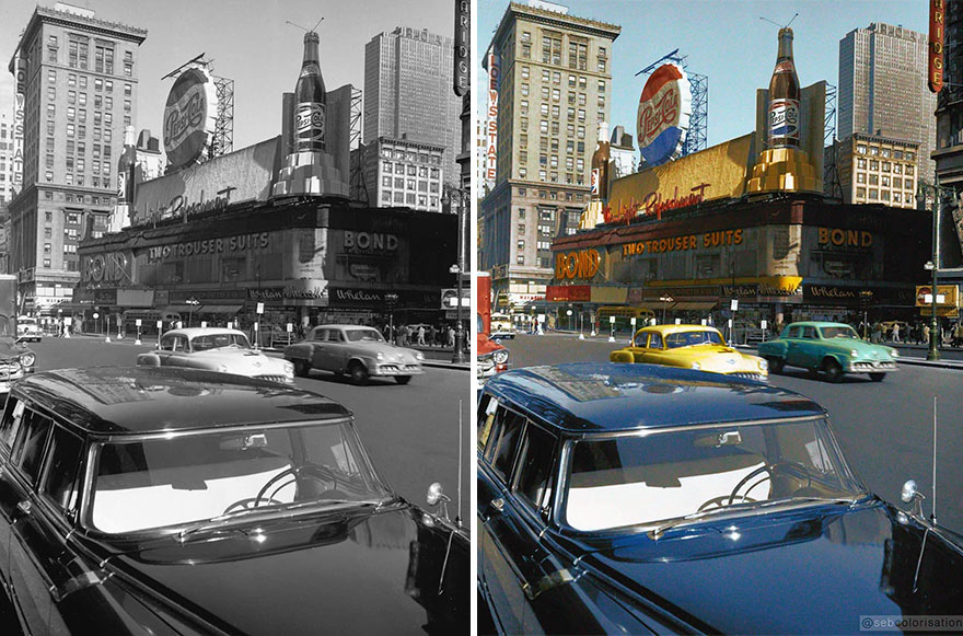 Street View Of New York, Photographed By Pierre Chapo In 1956
