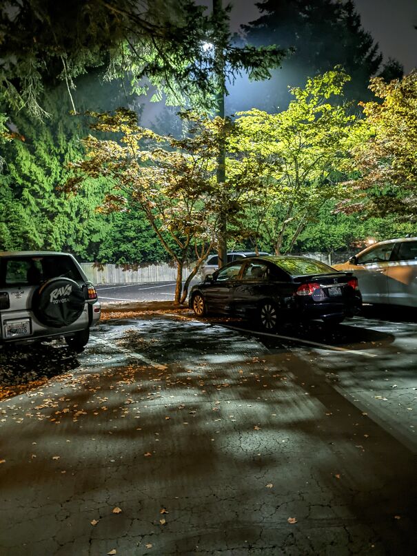 Parking Lot In The Smoky Night