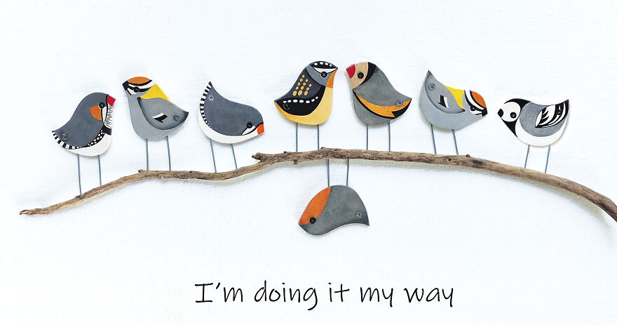 My Ceramic Songbirds In Fall Colors