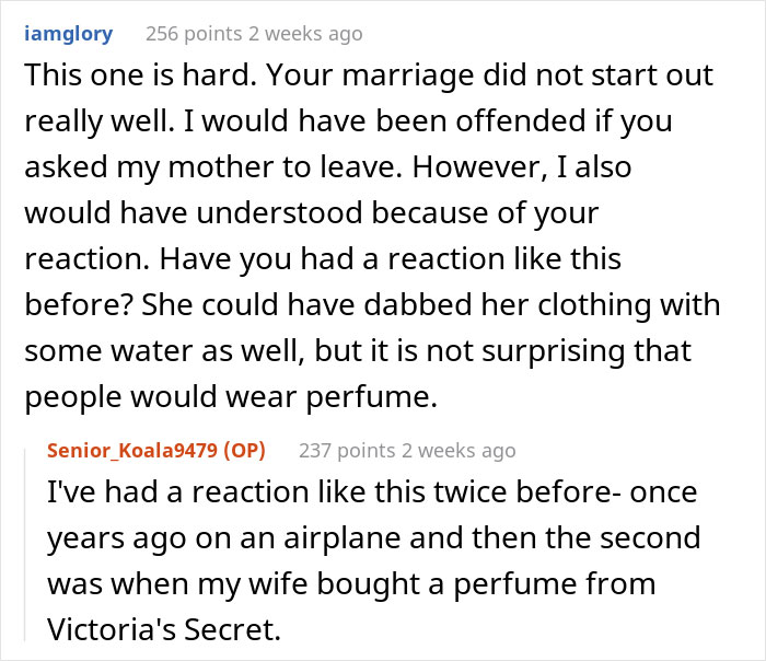 "Am I The Jerk For Asking My MIL To Leave Our Wedding Because Her Perfume Was Bothering Me?"
