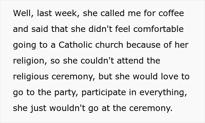 Evangelical Sister Gets Crossed Out From The Wedding Guest List After She Gets Into Religious Argument With Catholic Bride