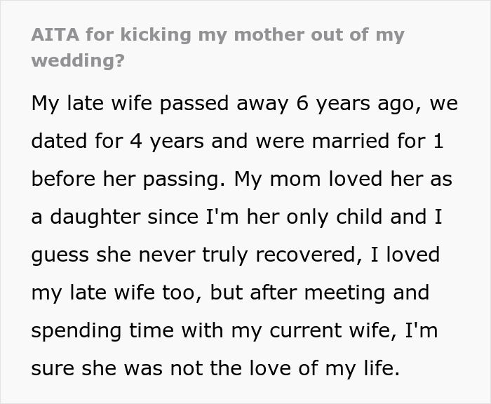 "She Cried And Begged, But I Asked Her Again To Leave": Groom Upset His Mother Invited His Late Wife's Parents To His New Wedding, Kicks Her Out
