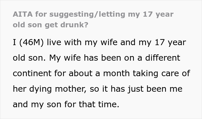 Dad Lets His Underage Son Get Drunk As A 'Test Run', Asks If It Was A Bad Idea After Wife Loses It Dad Lets His Underage Son Get Drunk As A 'Test Run', Asks If It Was A Bad Idea After Wife Loses It