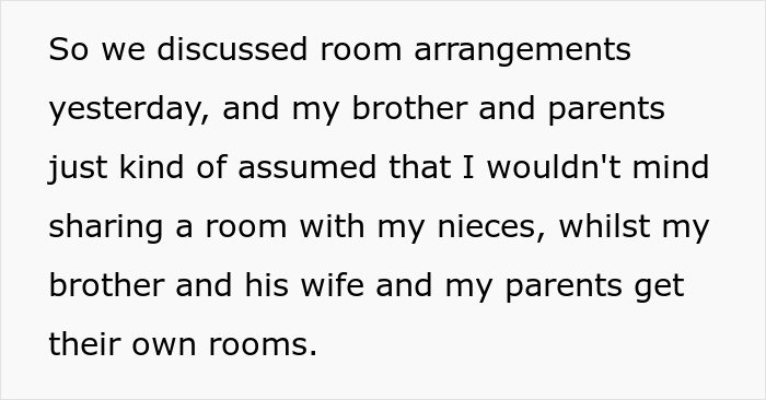 &ldquo;[Would I Be The Jerk] If I Cancelled My Vacation Ticket Because My Family Wants Me To Share A Room With My Nieces?&rdquo;