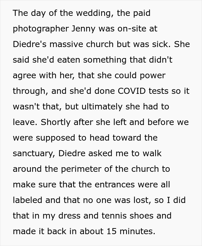 This Woman Is Told She's No Longer A Bridesmaid And Has To Take Pictures Instead, So She Just Leaves The Wedding This Woman Is Told She's No Longer A Bridesmaid And Has To Take Pictures Instead, So She Just Leaves The Wedding