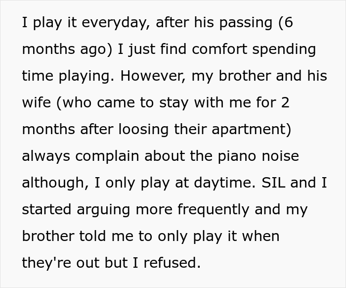 Woman Kicks Her Brother And SIL Out Of Her House After They Got Rid Of Her Piano, Threatens To Call The Police If It's Not Back In 2 Days