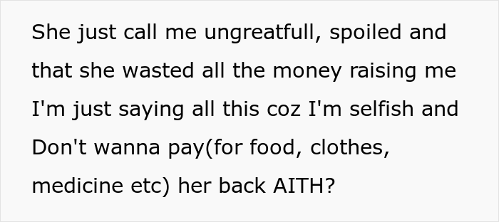 Mom Thinks Her Daughter Should Support Her Financially As She Did For Her As A Child, The Internet Disagrees