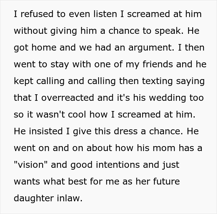 Man Returns His Fiancée’s Wedding Dress To Respect His Mom’s “Vision”, Gets Screamed At Man Returns His Fiancée’s Wedding Dress To Respect His Mom’s “Vision”, Gets Screamed At