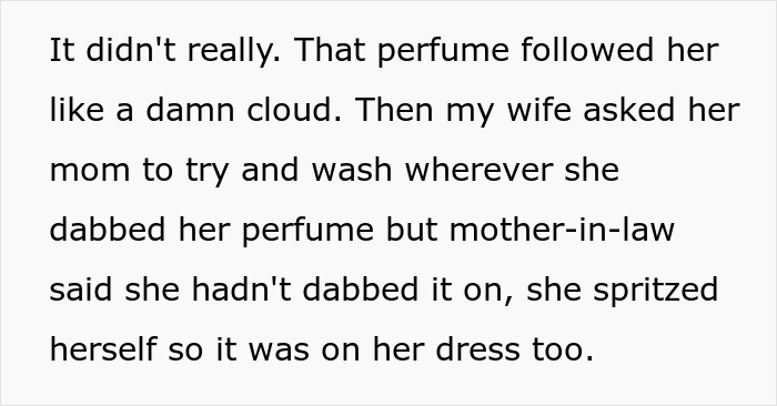"Am I The Jerk For Asking My MIL To Leave Our Wedding Because Her Perfume Was Bothering Me?"