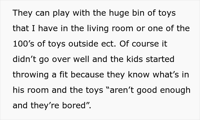 Mom Puts A Lock On Her 4-Y.O. Son's Door To Not Let Her Friends' And Relatives' Kids Destroy His Favorite Toys Mom Puts A Lock On Her 4-Y.O. Son's Door To Not Let Her Friends' And Relatives' Kids Destroy His Favorite Toys