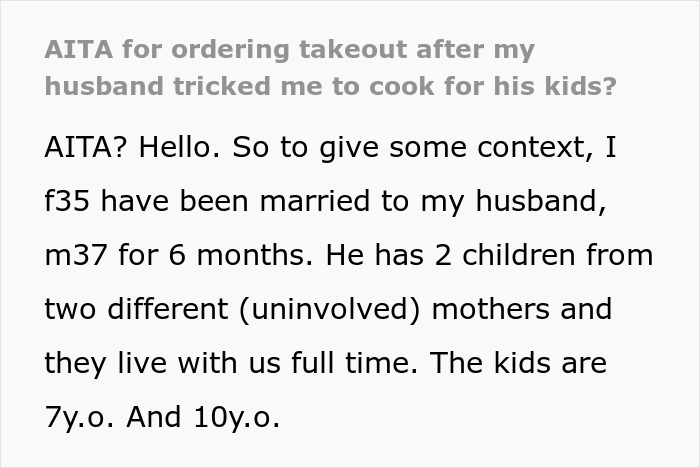 Husband Goes To Meet Friends And Tricks Wife Into Making Dinner For His Kids, Is Livid After Learning She Ordered Takeout Husband Goes To Meet Friends And Tricks Wife Into Making Dinner For His Kids, Is Livid After Learning She Ordered Takeout