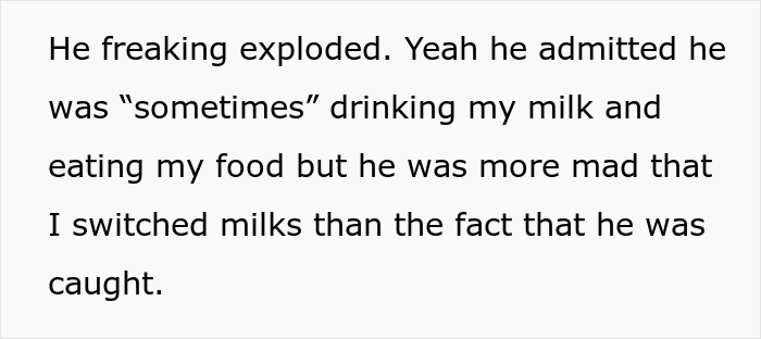 Guy Switches To Regular Milk To Prove His Lactose Intolerant Roommate Is Stealing His Food