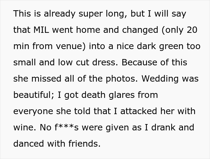 MIL Is Left Sobbing On The Floor After She Showed Up To Wedding Wearing A White Dress And One Bridesmaid "Fixed" It With Some Red Wine