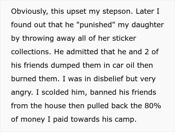 Mom Defends Her Daughter By Withdrawing Her Funds For Stepson&rsquo;s Camp After He Ruined Her Sticker Collection