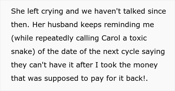Woman Helps Her Infertile Friend With The Next IVF Cycle, Then Finds Out She Mocked Her Behind Her Back, Cancels The Check