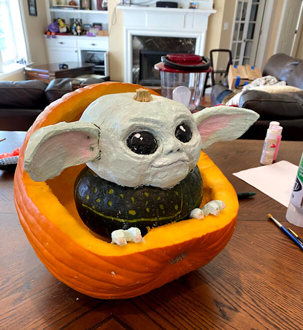 Pumpkin Head And Carrier With An Squash Body. This Is The Way!