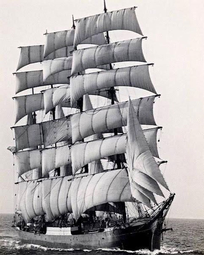 The World's Last Commercial Ocean-Going Sailing Ship - The Pamir - Rounding Cape Horn, 1949