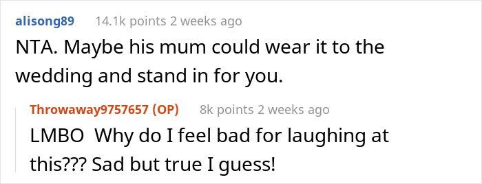 Man Returns His Fiancée’s Wedding Dress To Respect His Mom’s “Vision”, Gets Screamed At Man Returns His Fiancée’s Wedding Dress To Respect His Mom’s “Vision”, Gets Screamed At