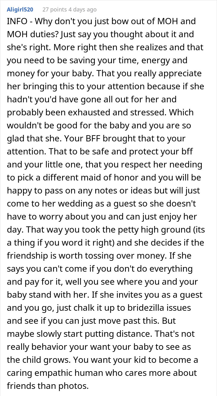 Bride Doesn't Want Her Best Friend In Wedding Photos Because Her "Bump Would Be Too Distracting", She Drops Out