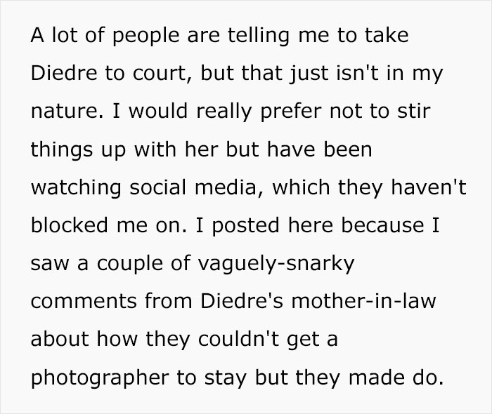 This Woman Is Told She's No Longer A Bridesmaid And Has To Take Pictures Instead, So She Just Leaves The Wedding This Woman Is Told She's No Longer A Bridesmaid And Has To Take Pictures Instead, So She Just Leaves The Wedding