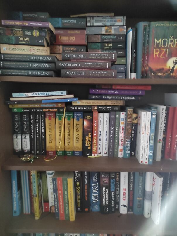 Most Of The Books On The Two Top Shelves Are Those I've Translated Over Last 20 Years