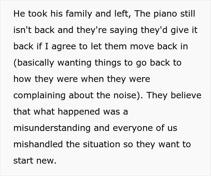 Woman Kicks Her Brother And SIL Out Of Her House After They Got Rid Of Her Piano, Threatens To Call The Police If It's Not Back In 2 Days