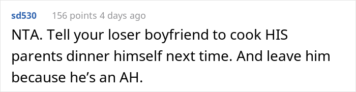 "Am I The Jerk For Serving My Boyfriend's Parents Pizza For Dinner?" "Am I The Jerk For Serving My Boyfriend's Parents Pizza For Dinner?"