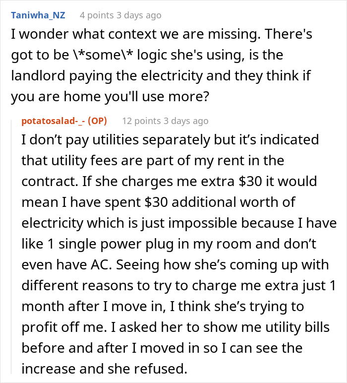 Landlord Keeps Annoying This Tenant After They Refused To Pay $30 Extra A Month For Staying At Home On Weekends