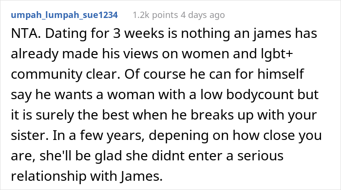 &ldquo;AITA For &lsquo;Exposing&rsquo; My Sister By Revealing Her &lsquo;Body Count&rsquo; To Her Misogynistic Boyfriend?&rdquo;
