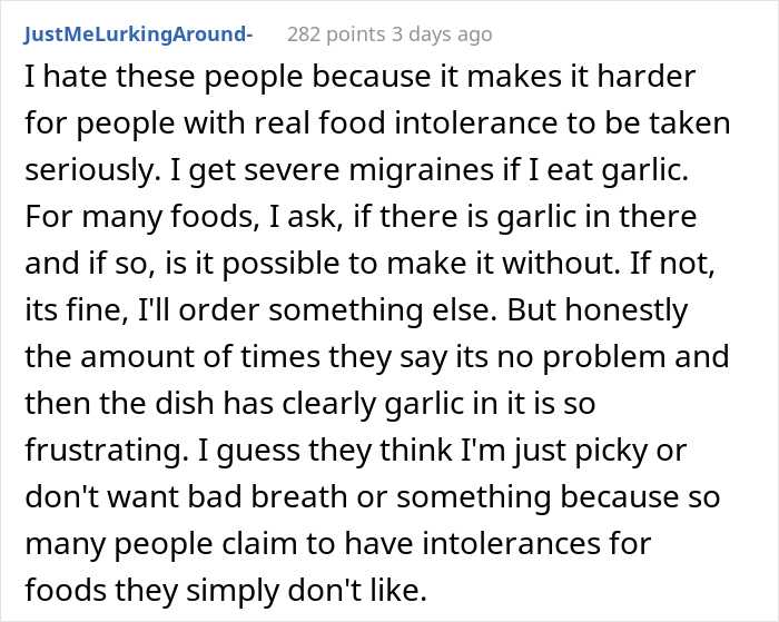 "Sorry, You Said You Were Allergic": Server Gets Applauded Online For Exposing Gluten-Free Trend Chaser
