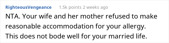 "Am I The Jerk For Asking My MIL To Leave Our Wedding Because Her Perfume Was Bothering Me?"
