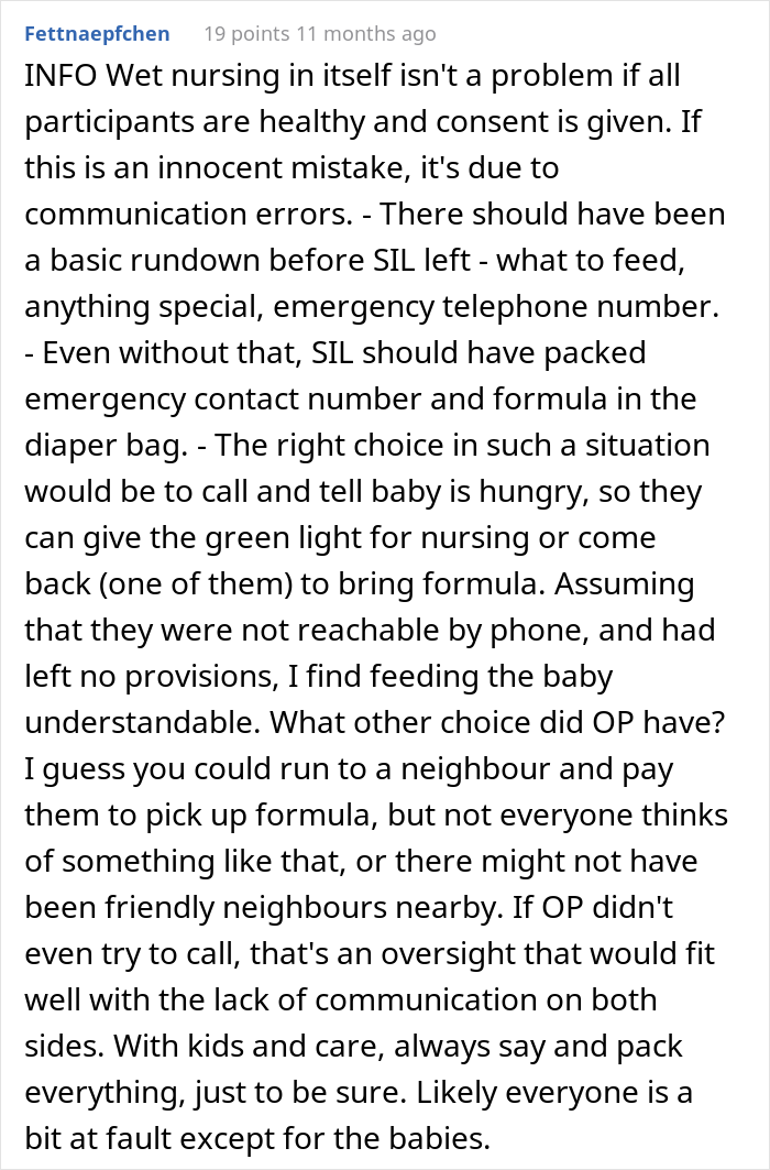 "I Don't Know What She Expected Me To Do": Disgusted Woman Berates SIL For Breastfeeding Her Baby