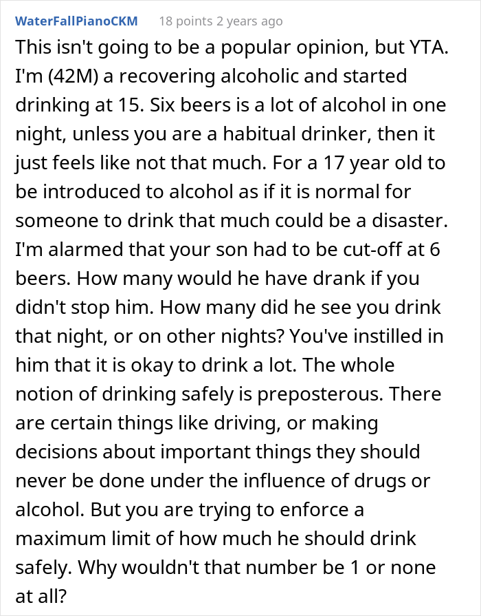 Dad Lets His Underage Son Get Drunk As A 'Test Run', Asks If It Was A Bad Idea After Wife Loses It Dad Lets His Underage Son Get Drunk As A 'Test Run', Asks If It Was A Bad Idea After Wife Loses It