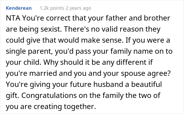 Woman&rsquo;s Fianc&eacute; Plans To Take Her Last Name, Family Drama Ensues When Her Brother And Father Find Out
