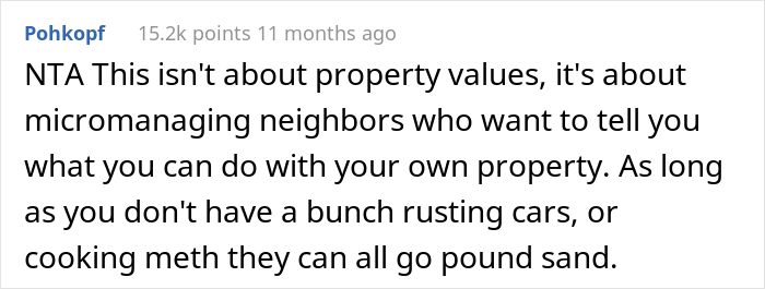 &ldquo;Karen&rdquo; Neighbors Are Mad At This Person For Buying Land Next To Them And Not Planning To Build A House Like Everyone Else