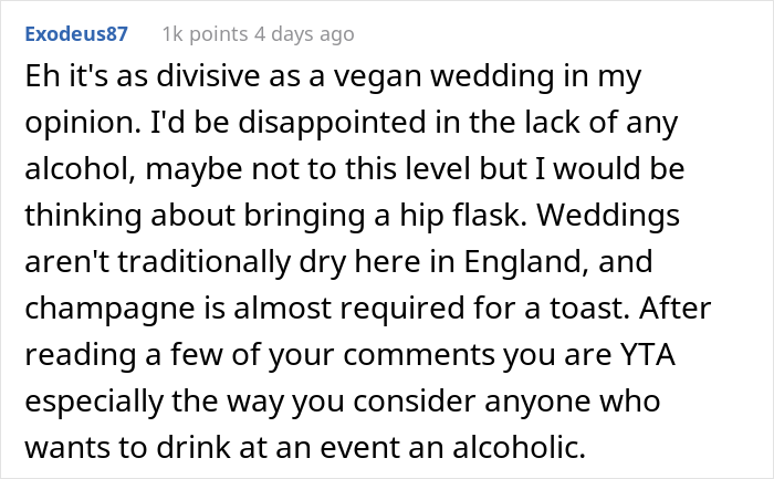 “He Flipped Out On Me And I Took His Invitation Back”: Bride-To-Be Organizes A ‘Dry’ Wedding, Outrages One Of Her Guests “He Flipped Out On Me And I Took His Invitation Back”: Bride-To-Be Organizes A ‘Dry’ Wedding, Outrages One Of Her Guests