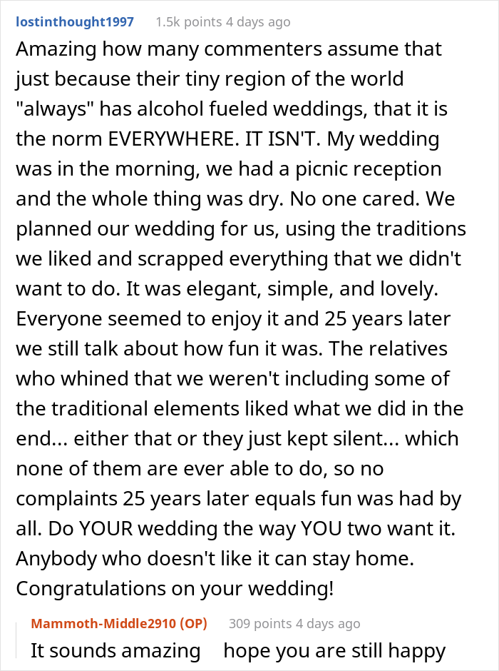 “He Flipped Out On Me And I Took His Invitation Back”: Bride-To-Be Organizes A ‘Dry’ Wedding, Outrages One Of Her Guests “He Flipped Out On Me And I Took His Invitation Back”: Bride-To-Be Organizes A ‘Dry’ Wedding, Outrages One Of Her Guests