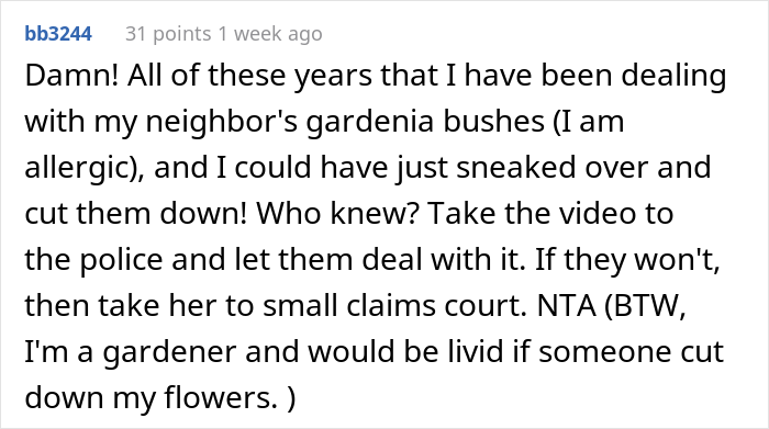 Woman Refuses To Remove Her Rose Garden, So Allergic Neighbor Takes Care Of It Herself And Gets The Cops Called On Her Woman Refuses To Remove Her Rose Garden, So Allergic Neighbor Takes Care Of It Herself And Gets The Cops Called On Her
