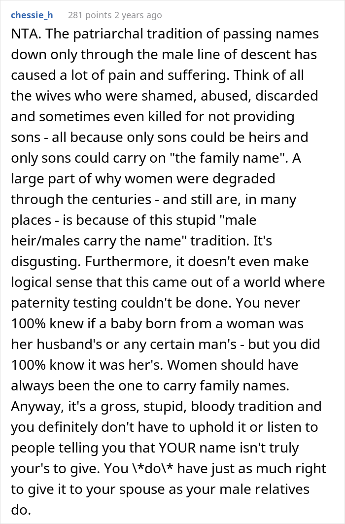 Woman&rsquo;s Fianc&eacute; Plans To Take Her Last Name, Family Drama Ensues When Her Brother And Father Find Out