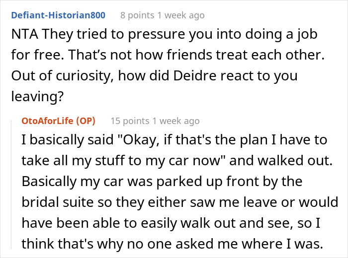 This Woman Is Told She's No Longer A Bridesmaid And Has To Take Pictures Instead, So She Just Leaves The Wedding This Woman Is Told She's No Longer A Bridesmaid And Has To Take Pictures Instead, So She Just Leaves The Wedding