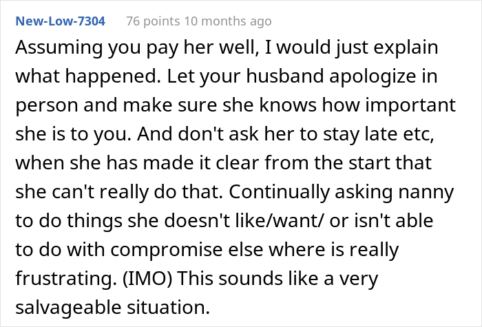 Mom Is Embarrassed After Nanny Quits Because She "Couldn't Be Around My Husband Another Day"