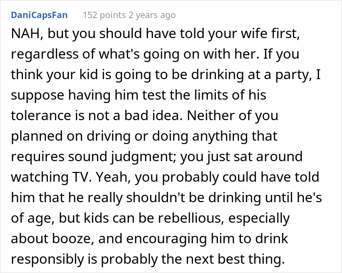 Dad Lets His Underage Son Get Drunk As A 'Test Run', Asks If It Was A Bad Idea After Wife Loses It Dad Lets His Underage Son Get Drunk As A 'Test Run', Asks If It Was A Bad Idea After Wife Loses It