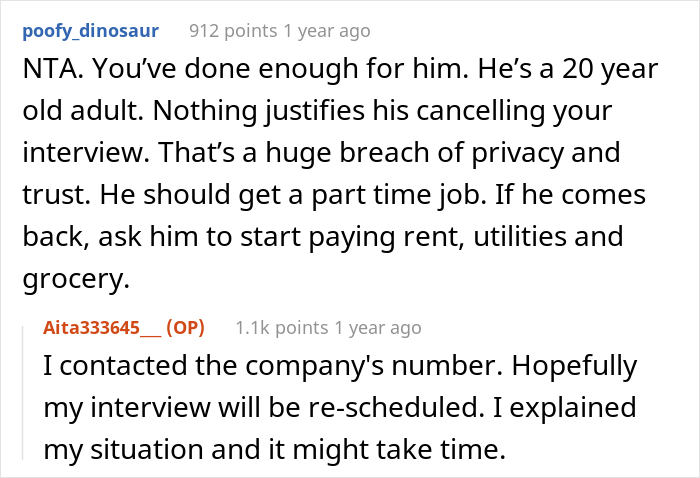 &ldquo;[Am I The Jerk] For Kicking My Son Out Of My House After He Canceled My Job Interview?&rdquo;